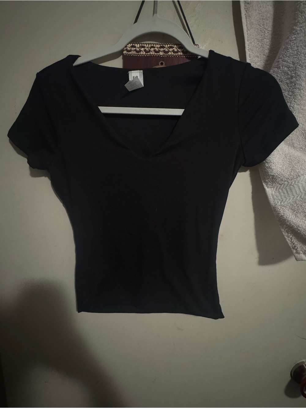 Temptations Black V-Neck Short Sleeve Tee